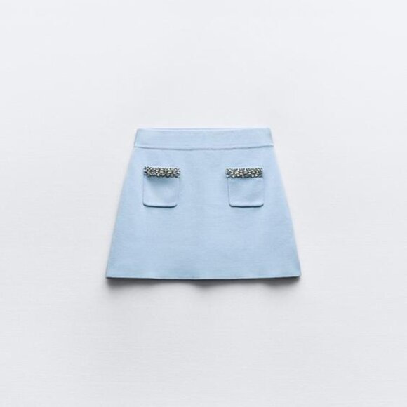 JEWEL PLAIN KNIT MINI SKIRT - Picture 4 of 4